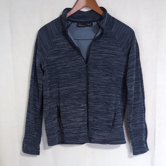 Under Armour Dark Blue Heathered Full Zip Jacket Size Medium - Picture 1 of 5